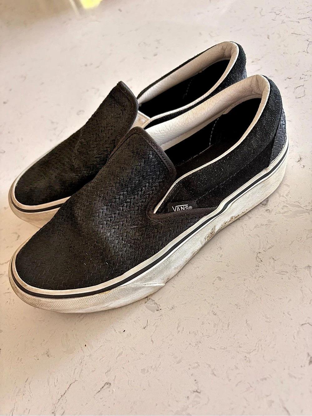 Vans Classic Slip-On Woven Leather Black Sneakers